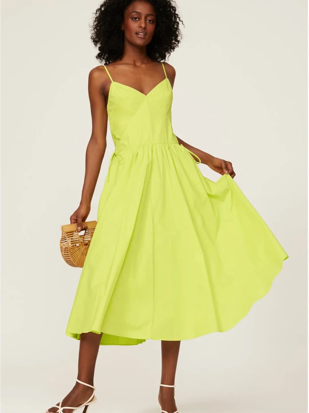 Jason Wu Women's Lime/Yellow  Spaghetti Strap Midi Dress